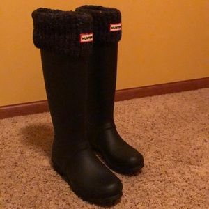 Bundle of hunter boots and socks